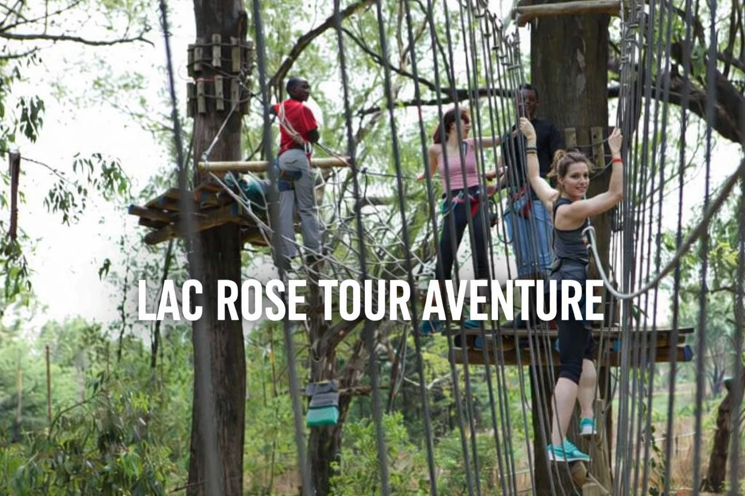 Parcours accrobranche Accro Baobab du pack Accro Baobab + Somone avec aventure en hauteur près du Lac Rose au Sénégal