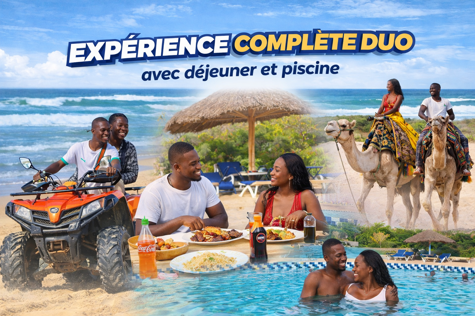 Expérience complète duo avec déjeuner et piscine au Lac Rose avec Lac Rose Aventure : quad, détente, repas et accès piscine