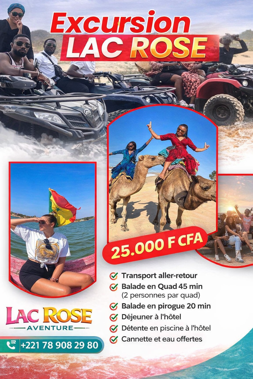 Logo officiel de Lac Rose Aventure pour les excursions, hébergements, loisirs et réservations au Lac Rose